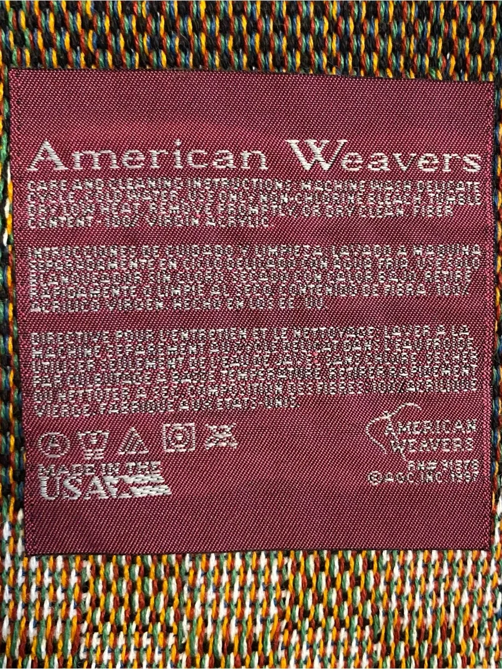 Vintage 1990s American Weavers Tapestry Throw Blanket 4 Seasons Country Decor